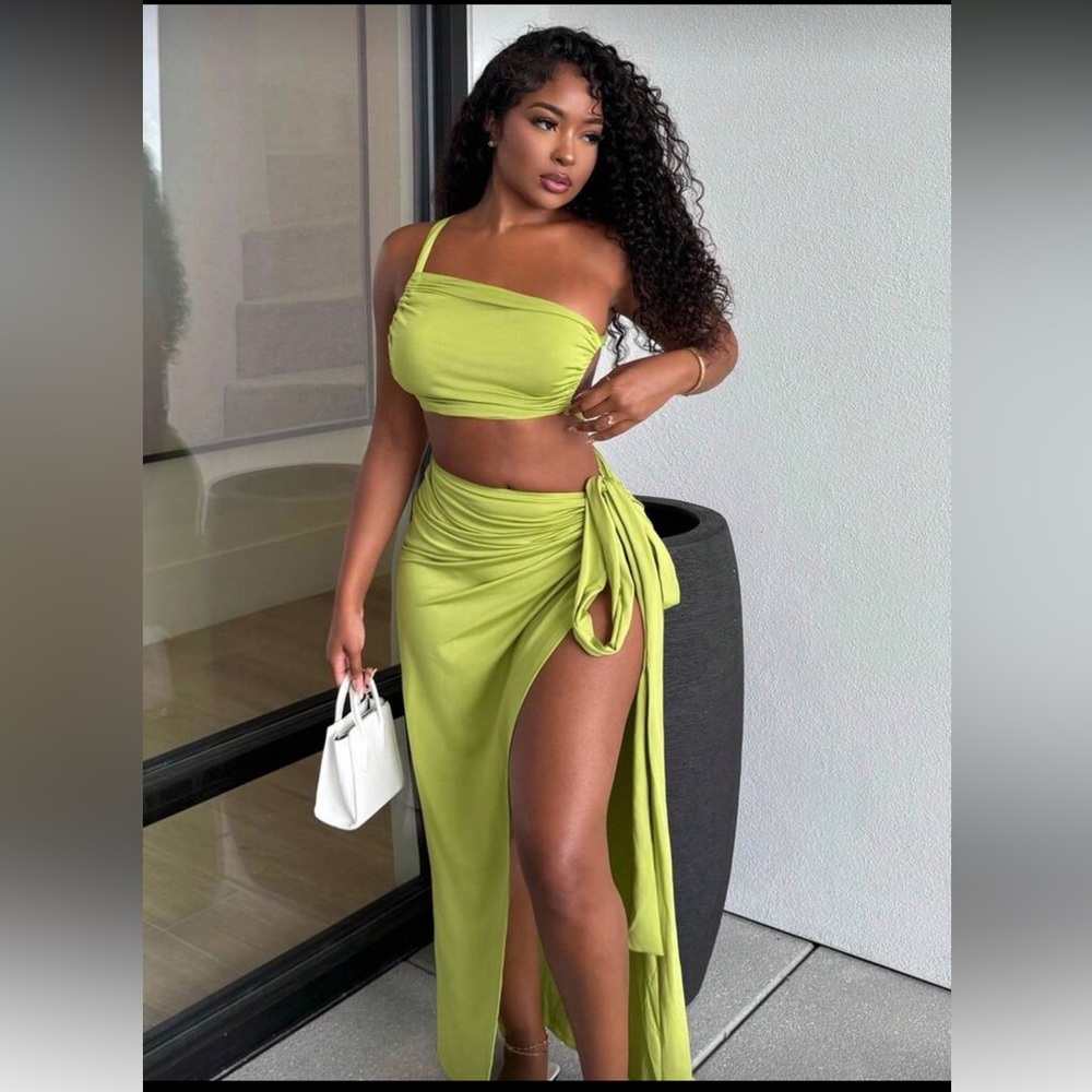 SHEIN Lime Green Two Piece Set